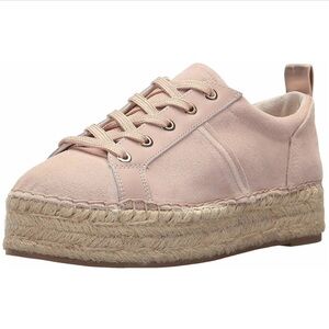 New Sam Edelman Carleigh platform espadrille sneaker in pink blush suede Size 8